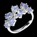 925 silver ring, natural tanzanites size 12 2