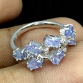 925 silver ring, natural tanzanites size 12 2