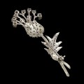 Silver Sapphires Tourmaline Flower Brooch Diopside 3