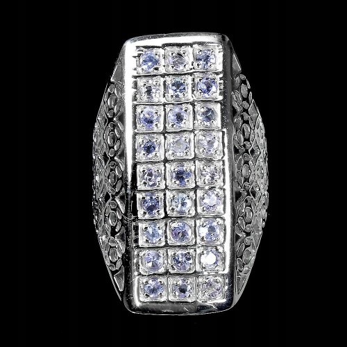 Srebrny pierścionek r 13 tanzanity naturalne 925 2