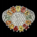 Ring Songea sapphires silver 925 natural size 14