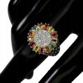 Ring Songea sapphires silver 925 natural size 14