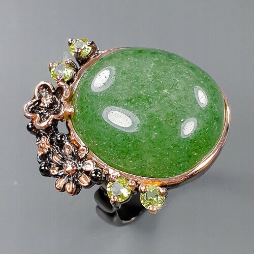 Artystyczny pierścionek oliwin 23ct awenturyn 22.5