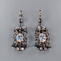 Artistic 4 Tanzanite Topaz Tourmaline Earrings