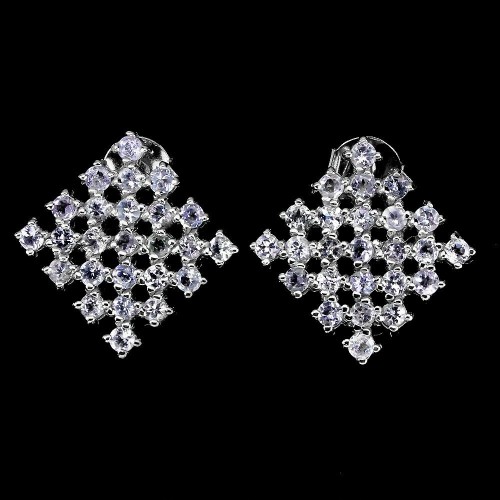 Silver 925 natural tanzanite earrings 4 delicate