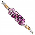 Silver bracelet 925 diopside sapphire garnet