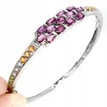 Silver bracelet 925 diopside sapphire garnet