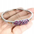 Silver bracelet 925 diopside sapphire garnet