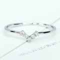 Ring white gold 10K diamonds 0.08ct, size 15
