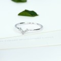 Ring white gold 10K diamonds 0.08ct, size 15