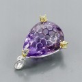 Artystyczny wisiorek 23ct ametyst topazy 925
