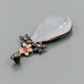Artystyczny wisiorek granat 22ct chalcedon ametyst