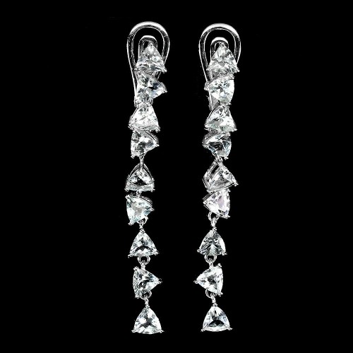 3 Delikatne kolczyki wiszące akwamaryny naturalne