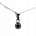Srebrny naszyjnik naturalny czarny diament 0.30ct