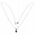 Srebrny naszyjnik naturalny czarny diament 0.30ct