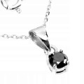 Srebrny naszyjnik naturalny czarny diament 0.30ct