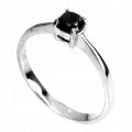 Pierścionek czarny diament 0.33ct srebrny r 11