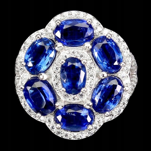 Pierścionek srebrny r 12 naturalne kianity 925