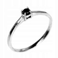 Pierścionek czarny diament 0.14ct srebrny r 16.5