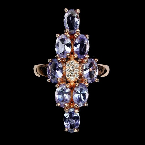 Pierścionek r 14 naturalny 925 srebrny tanzanity 8