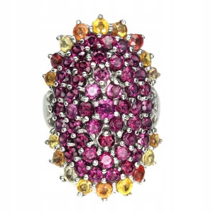 Pierścionek natural szafiry Songea granaty r 18.5