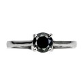 Pierścionek czarny diament 0.825ct srebrny r 16.5