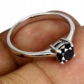 Pierścionek czarny diament 0.825ct srebrny r 16.5