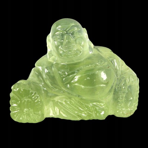 Budda rzeźbiony prehnit kamień naturalny 28.34ct