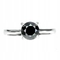 Pierścionek czarny diament 1.32ct srebrny r 14 AAA