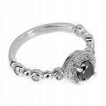 Pierścionek czarny diament 0.54ct srebrny r 14 AAA