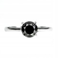 Pierścionek czarny diament 1.425ct srebrny r 17