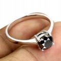 Pierścionek czarny diament 1.425ct srebrny r 17