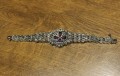 Silver bracelet with natural amethysts and zircons 2