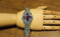 Silver bracelet with natural amethysts and zircons 2