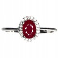Delikatny pierścionek naturalny rubin 925 r 16