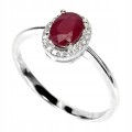 Delikatny pierścionek naturalny rubin 925 r 16