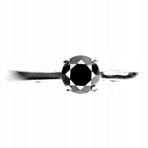Pierścionek naturalny 0.74ct czarny diament r 12