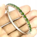 Piękna bransoletka srebrna naturalne diopsydy 925