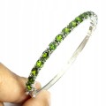 Piękna bransoletka srebrna naturalne diopsydy 925