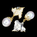 Artystyczne kolczyki natural perły barokowe 925 1