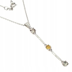Naszyjnik naturalne turmaliny srebro 925 cyrkonie
