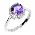 Pierścionek naturalny ametyst delikatny 925 r 11.5