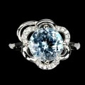 Pierścionek srebrny naturalny Sky Blue Topaz r 9.5