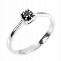 Pierścionek czarny diament 0.33ct srebrny r 14