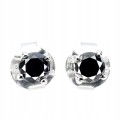 Kolczyki naturalne czarne diamenty 0.66ct srebro 4