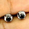 Kolczyki naturalne czarne diamenty 0.66ct srebro 4