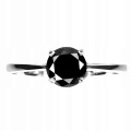 Pierścionek 925 czarny diament 0.915ct srebro r 14