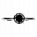 Pierścionek czarny diament 0.960ct srebrny r 16.5