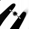 Pierścionek czarny diament 0.960ct srebrny r 16.5