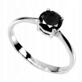 Pierścionek czarny diament 0.960ct srebrny r 16.5